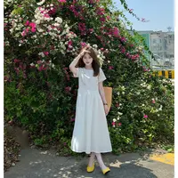 FUGUI RICH小个子短袖连衣裙中长款女设计感小众裙子 26251L5058