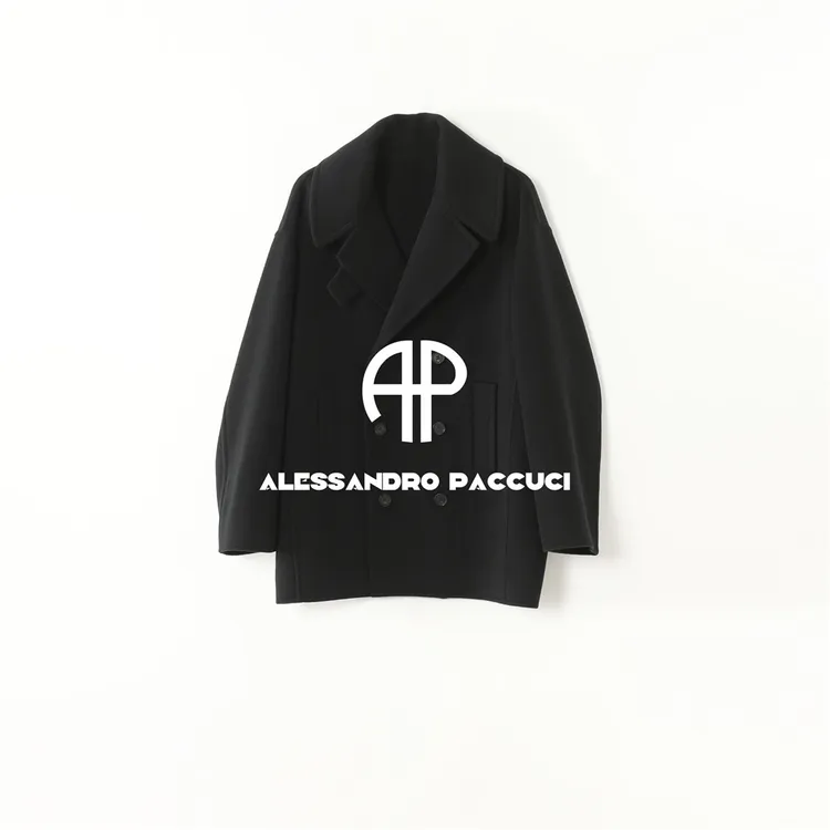 AP洛哥54017DY【经典属性】黑标/绵羊毛+山羊绒翻领双排扣百搭大衣