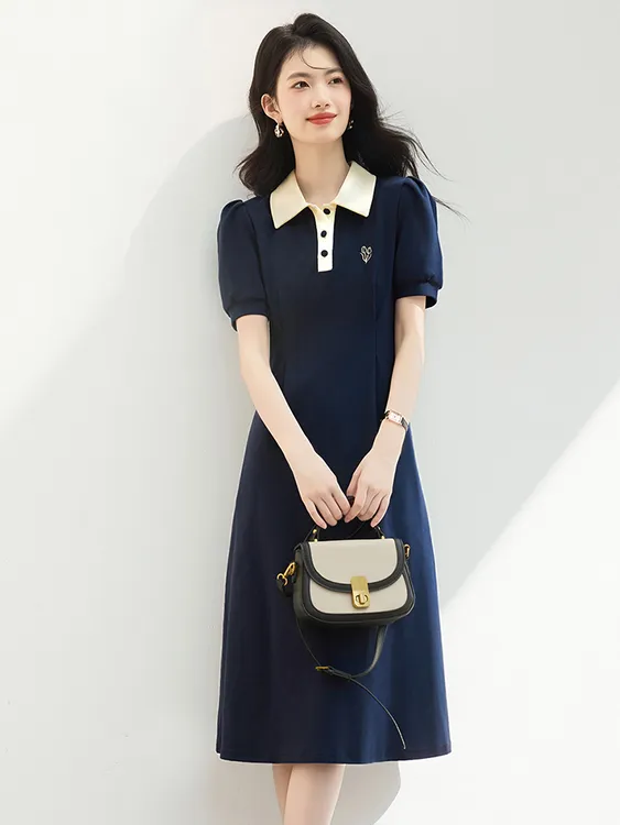 时尚连衣裙女夏2025年新款高级感小个子气质减龄宽松显瘦短袖裙子