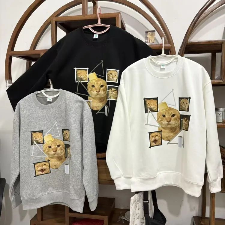 加厚圆头耄耋秋冬印花卫衣秋季圆领大图款