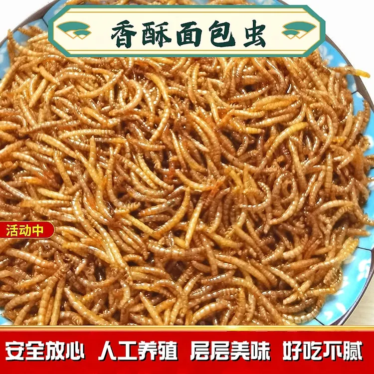 香酥油炸面包虫油炸昆虫羊肚菌小零食油炸面包虫美味即食现做现发