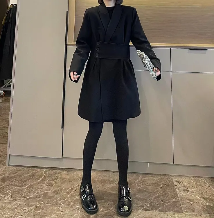 米可/MK-2998ZJ【可调节收腰夹棉连衣裙】时尚冬季新款夹棉连衣裙