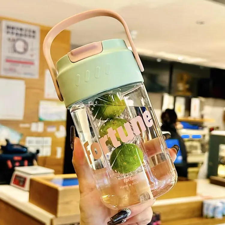 夏天水杯女生高颜值透明大容量便携吸管杯随手咖啡杯子女新款2025
