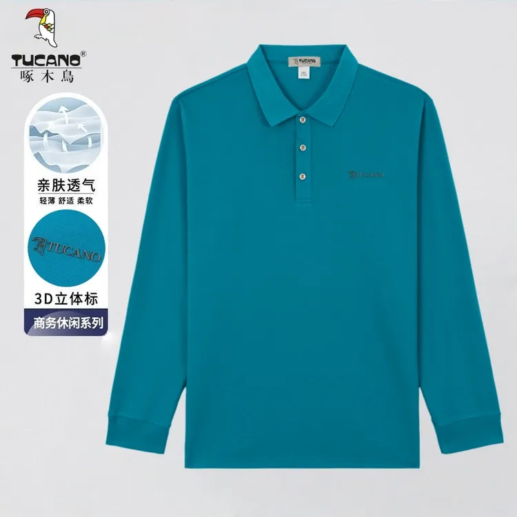 啄木鸟/TUCANO长袖POLO衫T恤翻领衫商务休闲男士上衣抗皱秋装新款