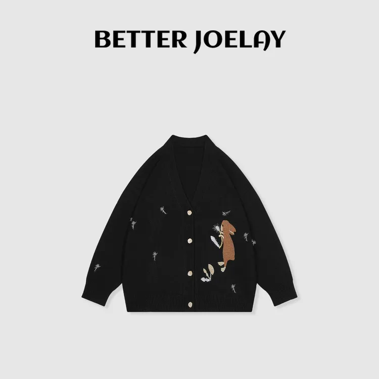 BETTER JOELAY-【金兔刺绣】高级感时尚百搭长袖针织衫LL5963