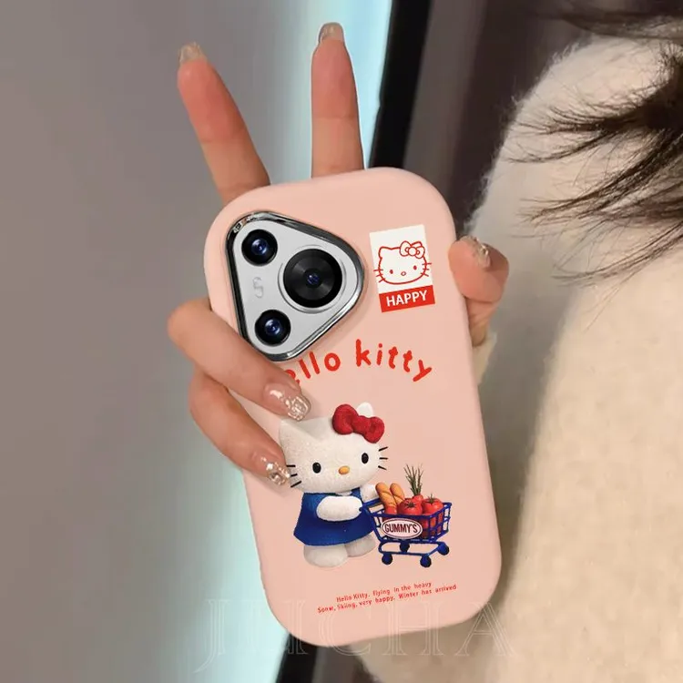 购物kitty适用苹果16promax手机壳少女华为mate60卡通opporeno14