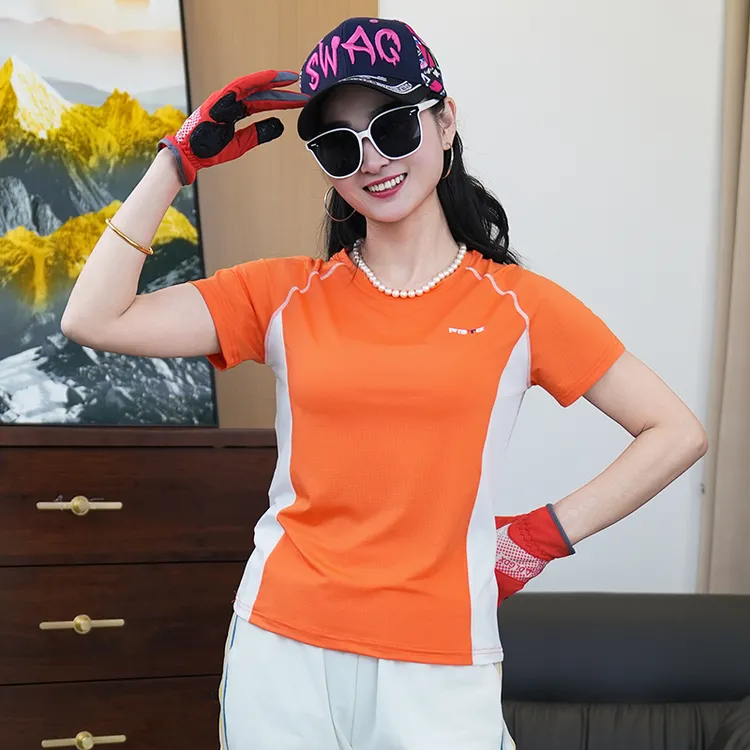 新款夏季户外速干衣短袖T恤女圆领运动登山徒步吸湿排汗透气快干