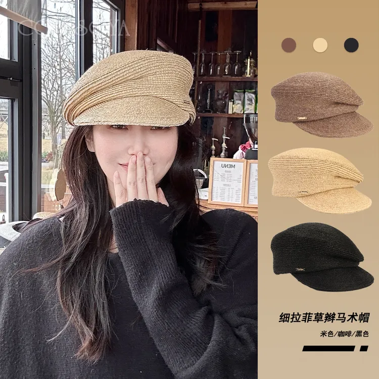 COPISOYA/凯佩詩雅拉菲草草帽女天然鸭舌帽遮阳帽子女孩女士XM227