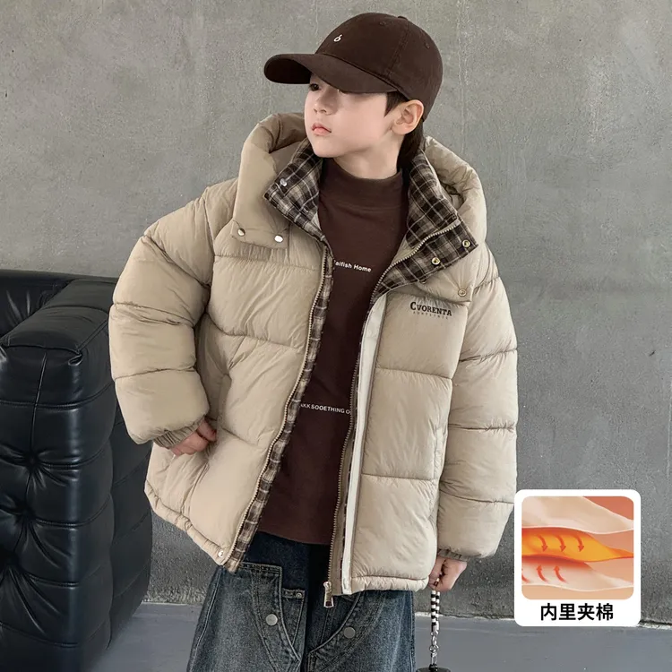 儿童装男童冬装加厚棉服外套2025新款中大童冬季男孩保暖棉袄痞帅