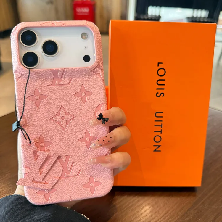 少女风iPhone17pro手机壳苹果16半包15pm荔枝纹老花14适用13/12软