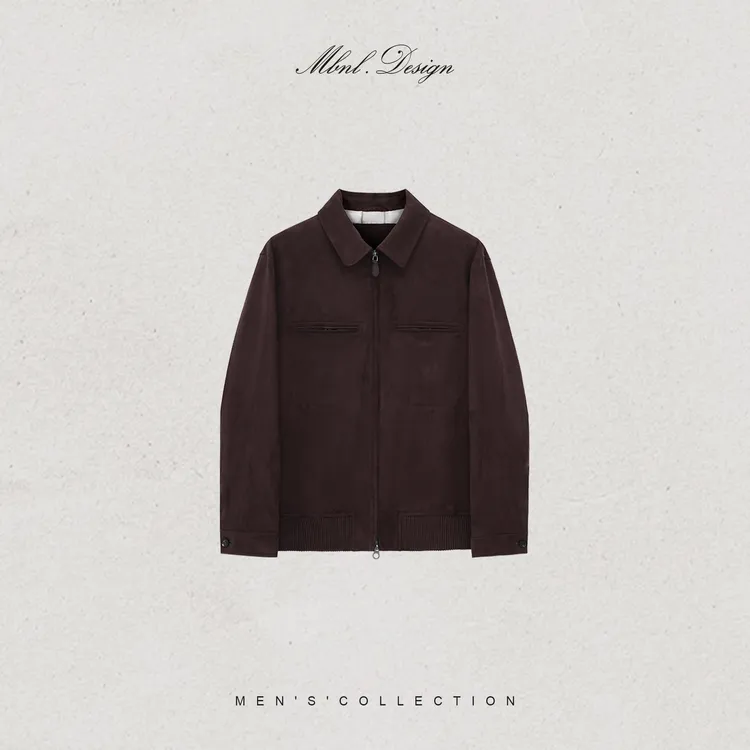 MBNL-F「LP夹克」秦磊男装双支线螺丝口袋真皮拼接夹克LL-WWT0046