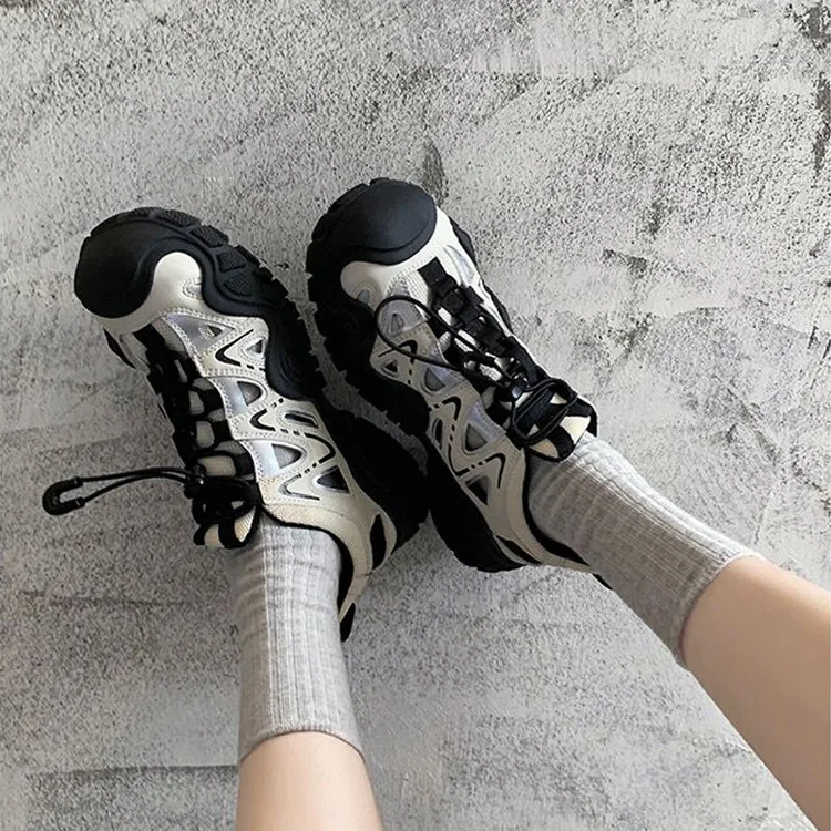【JTG&SHOES 官方正品】OMG潮白鹿同款潮丑萌鞋拼色系带户外徒步
