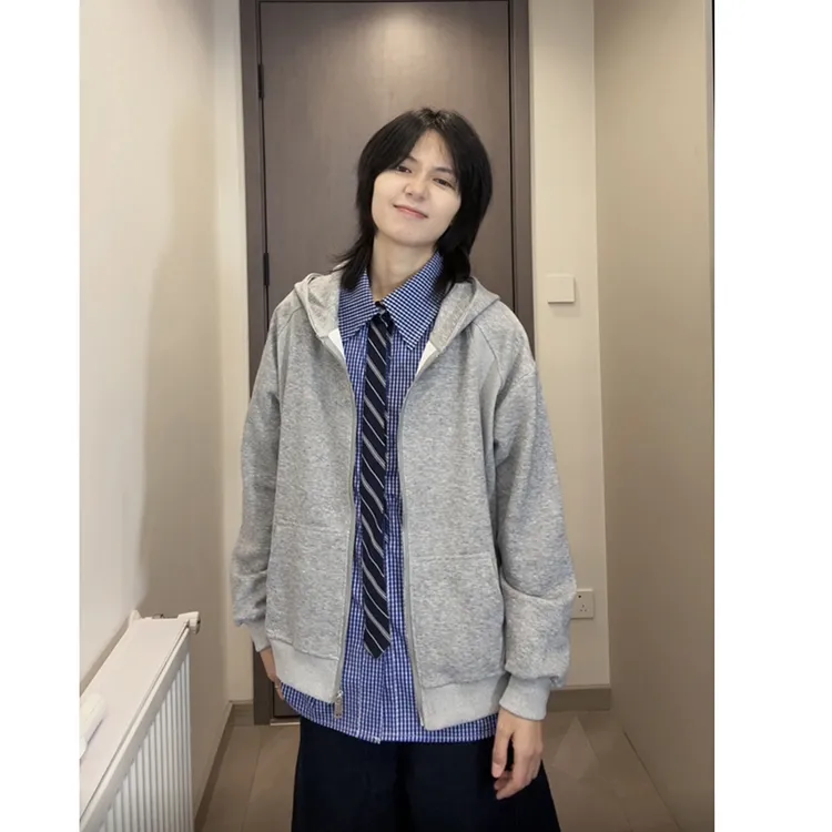 美式2025新款重磅开衫卫衣男款秋季解构连帽衫潮牌cleanfit外套