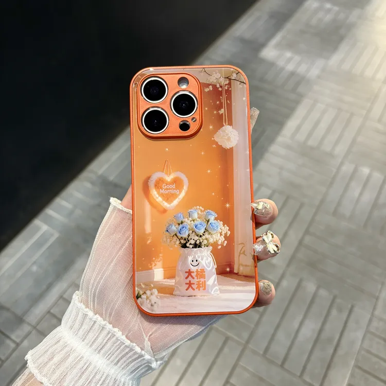 苹果/华为/oppo/vivo/小米 大橘大利适用iPhone17/16玻璃手机壳