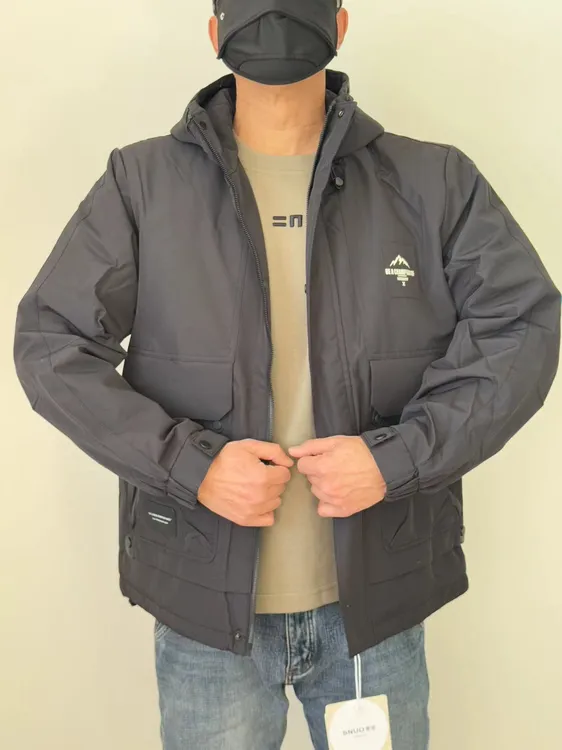 冬季带帽二棉外套