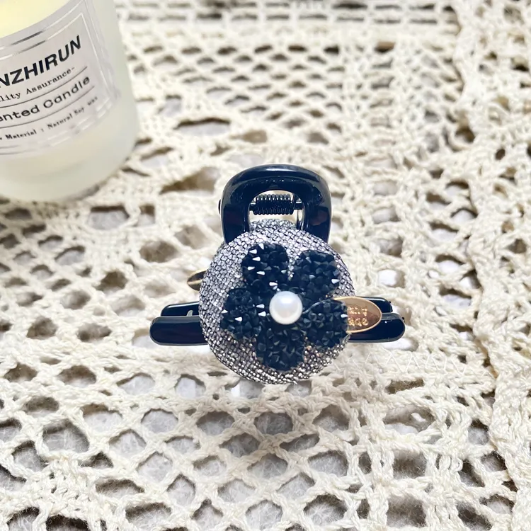 韩国Eunoia Nero【高级感锆石五花4cm顶夹】5086韩版顶夹气质精致