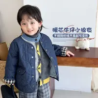 阿小轩9月17【丹宁未央】冬季牛仔圆领特色线条绗棉小外套特色棉服