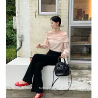 DH OFFICIAL 大花 【温柔邂逅 gentle】温婉风不规则飘带一字领衬衫