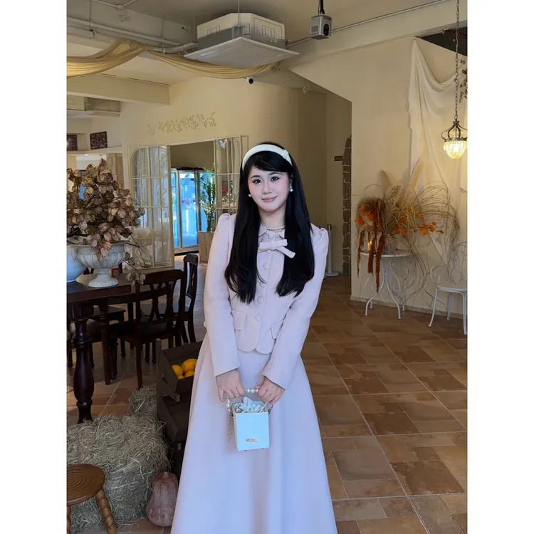 小香风两件套装裙子女大衣法式千金风小资大衣半身裙秋冬