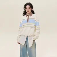 MostWanted人字纹条纹印花polo卫衣