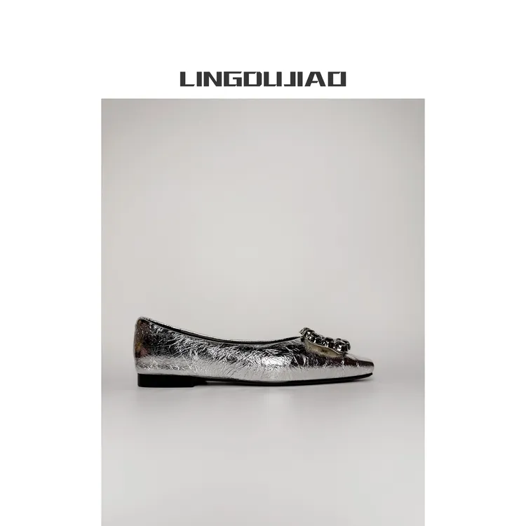 LINGDUJIAO/零度角【金属牛皮圆钻方头单鞋】2025-13/1cm