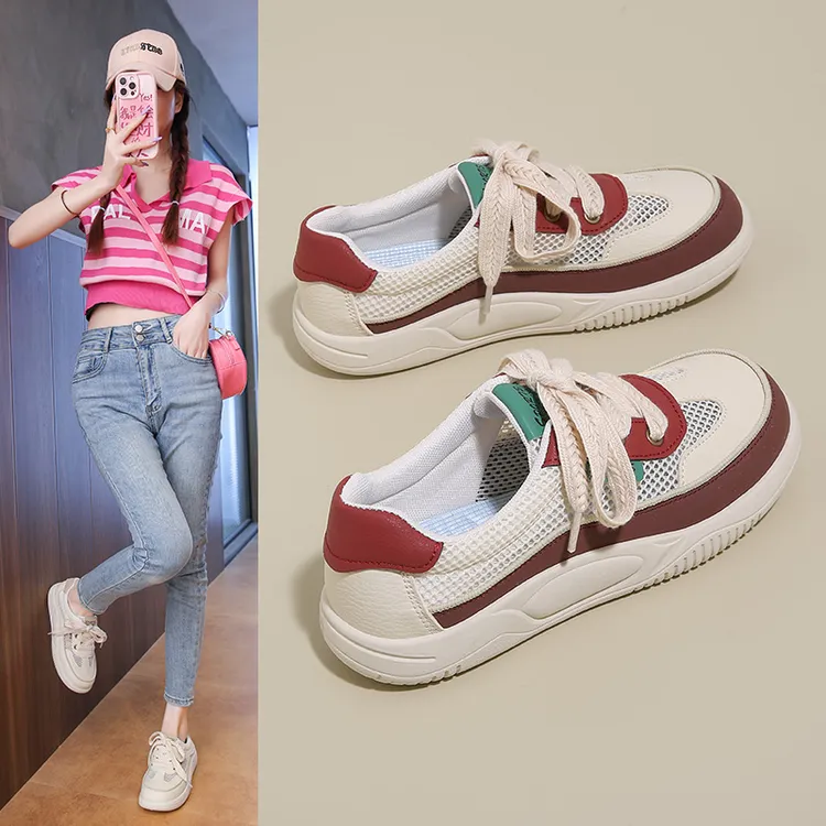 女大童运动鞋2025新款夏季薄款网面透气单网鞋10初中生跑步鞋16岁