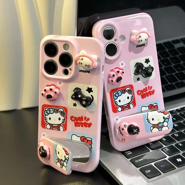 耳机KT猫贴件支架适用iPhone苹果16promax手机壳华为vivo小米oppo