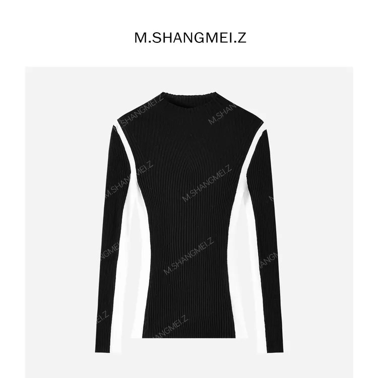 M.SHANGMEI.Z/沐熙【白夜渐暖】美大哥弹性修身显瘦针织衫X123445