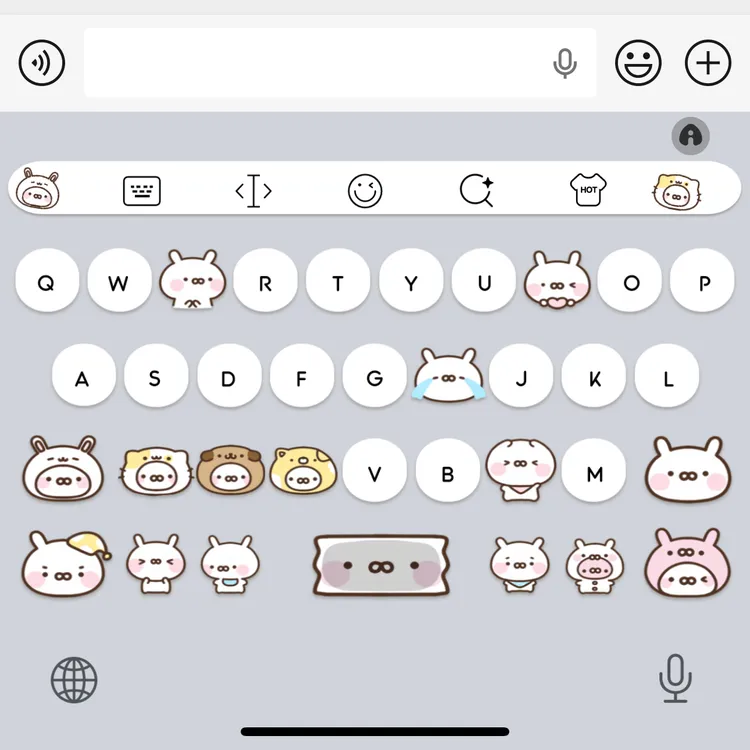 兔丸宝宝/ios苹果安卓百度输入法皮肤键盘白肚皮双系统双色