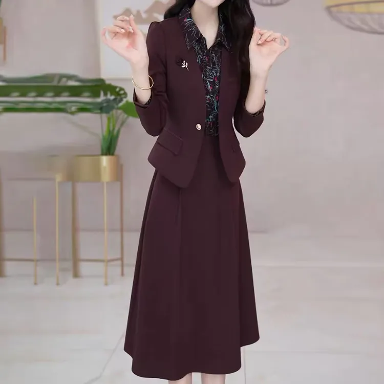 高级莱雅精纺气质超仙爆款阔太太俩件套2025秋季新款修身显瘦套装