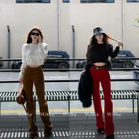 媛媛【海滨咖啡屋】卡其色休闲裤女秋季2025新款宽松直筒裤子#K1216