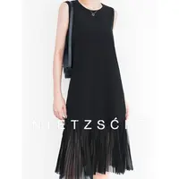 Nietzsche｜玫瑰花辫连衣裙｜百褶气质极简老钱显瘦宽松黑裙71020