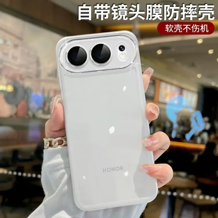适用荣耀500手机壳魅眼自带镜头膜简约全包软壳荣耀400防摔保护套