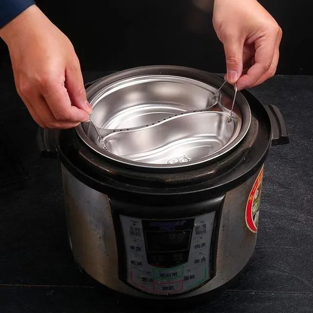 304不锈钢鸳鸯蒸格二味分格蒸碗蒸盘分隔电饭锅鸳鸯蒸盘分餐控糖