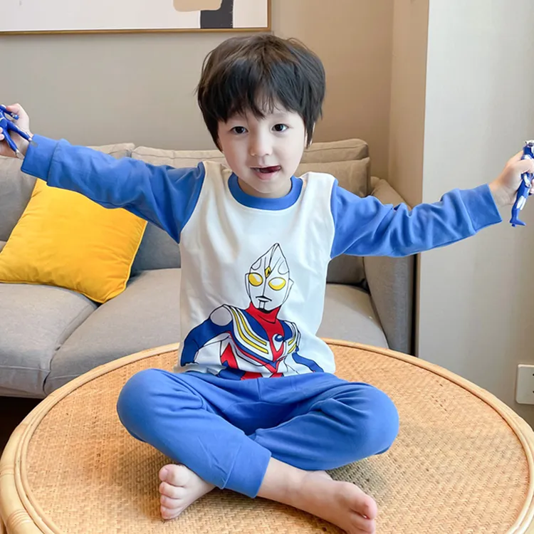 迪迦奥特曼儿童秋衣秋裤秋冬款男童保暖内衣套装纯棉宝宝线衣线裤