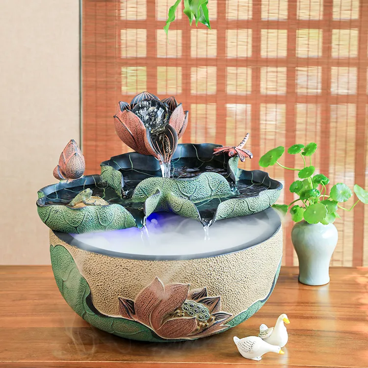 汉韵堂流水摆件室内茶桌玄关办公室小型喷泉中国风流水摆件循环水