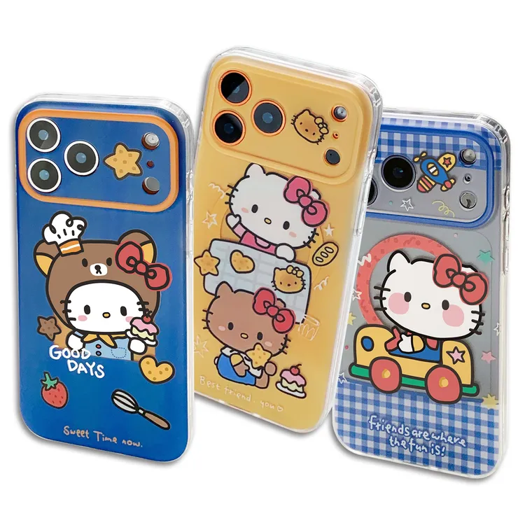 九点半磨砂卡通KT适用苹果17ProMax手机壳16pro/15双层防摔壳