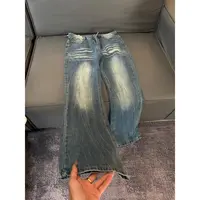 K8-2 【主播同款窄版】夏季新款休闲牛仔裤高街潮流痞帅百搭长裤