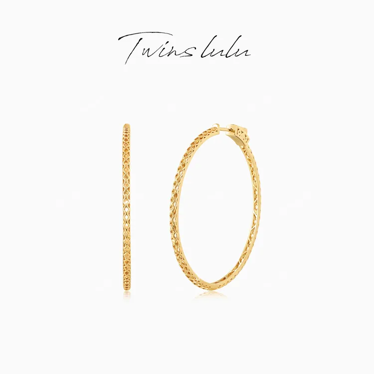TWINS LULU 镀K金 秋上新2025新款高级感极简素圈耳环TSL2599