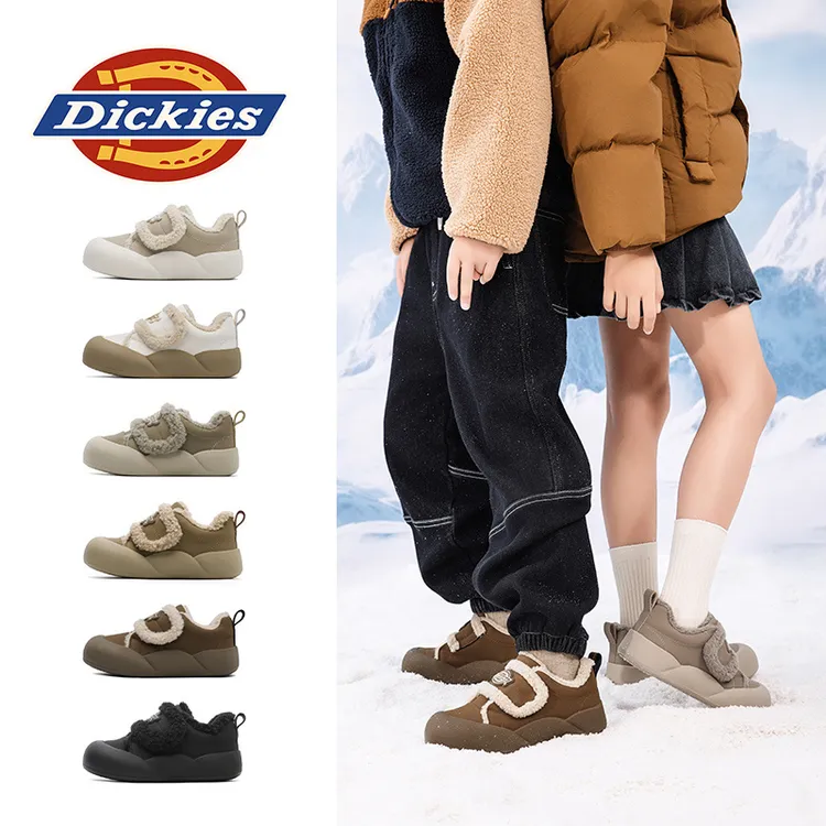 Dickies亲子鞋冬季二棉童鞋韩系加绒保暖女鞋青少年防滑雪地靴