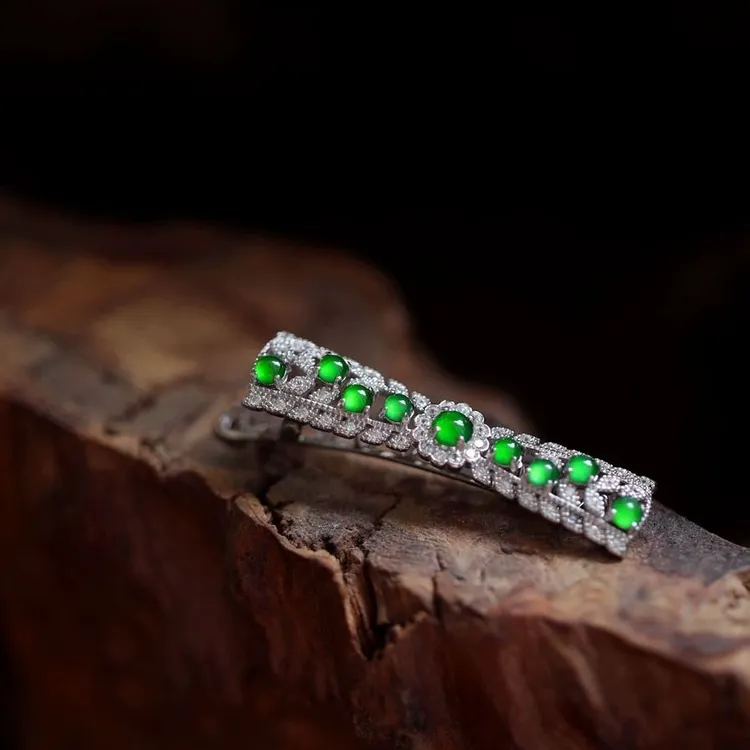 银色斐翠色发夹鸭嘴夹蝴蝶结发卡精致优雅古典风新中式复古风气质