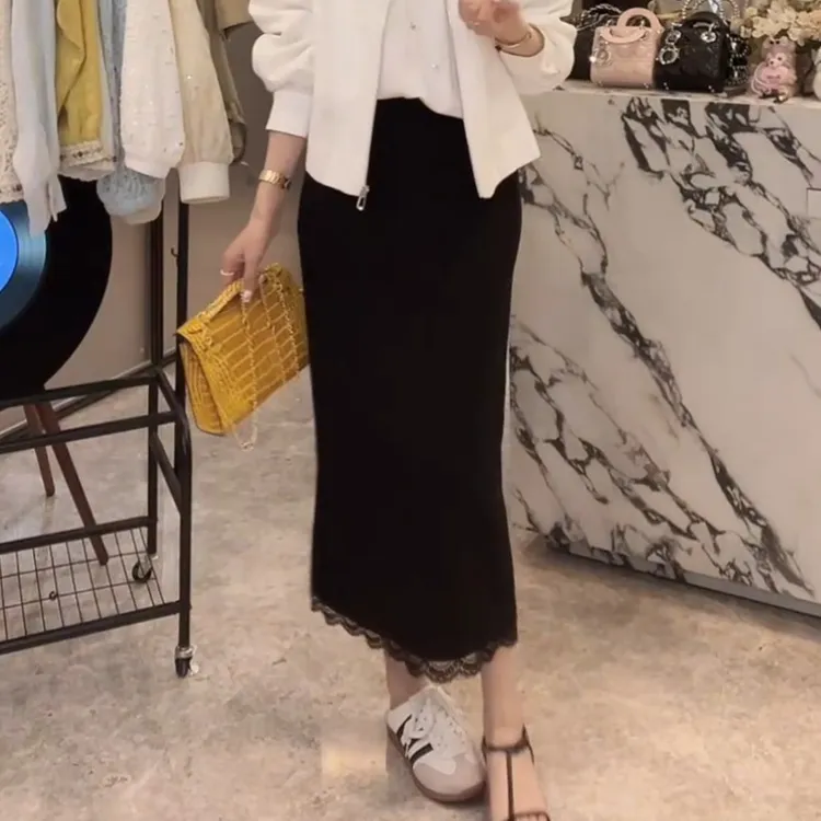 显瘦气质高腰时尚夏季开又A字中长款半身裙LK2502718