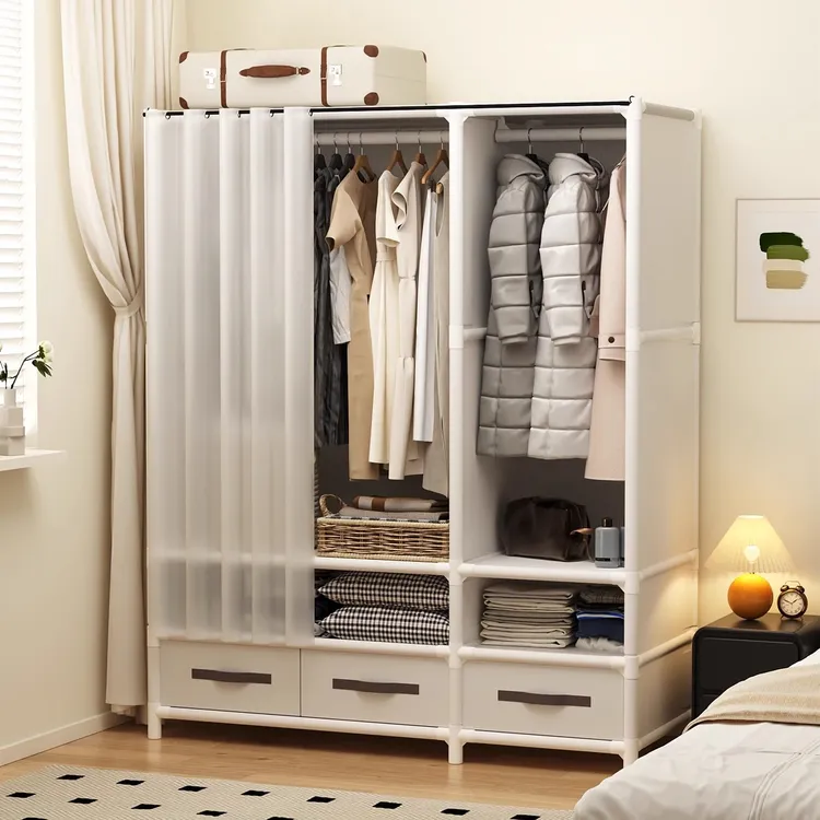 衣柜卧室家用出租房用折叠简易布衣柜小户型结实耐用防尘挂衣柜