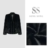SONG-原创【暗奢星夜】冬季加厚奢华高级感钉珠镶钻保暖百搭外套
