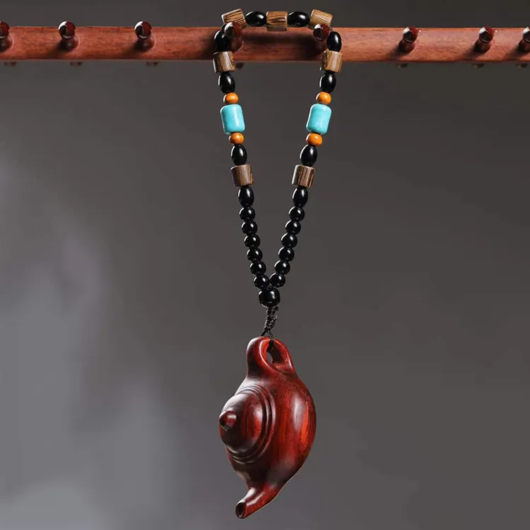 紫檀木茶壶手把件 文玩把把壶随身挂件厂家直销紫檀家居装饰摆件