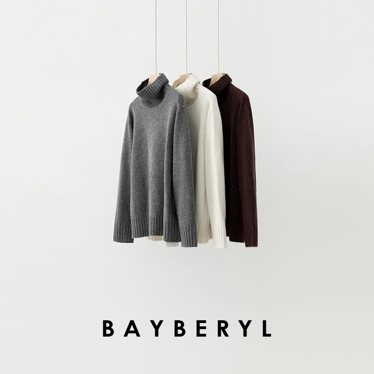 BAYBERYL老贝王妃*珠片高领秋冬宽松百搭针织衫ZZS3G2412-10/19