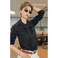 HH.CHAN“格雷调性”100%羊毛挂脖高级灰长袖针织毛衣HH53G38489