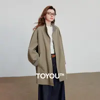 初语巴恩风宽松风衣女2025秋季新款莱赛尔棉质两面穿外套8535009