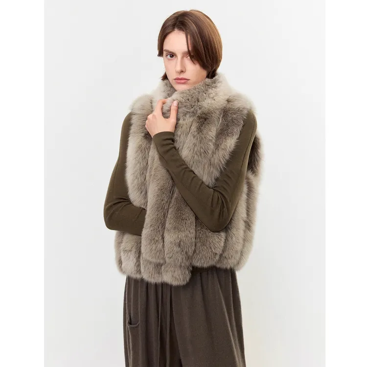 2025新款秋冬季欧美风新款高级感环保毛毛马夹毛毛外套女坎肩背心