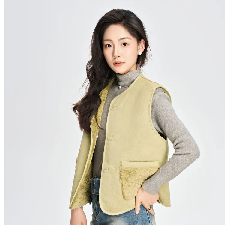 【两面穿】老省钱自制新款女款二面穿毛绒口精致时尚马甲